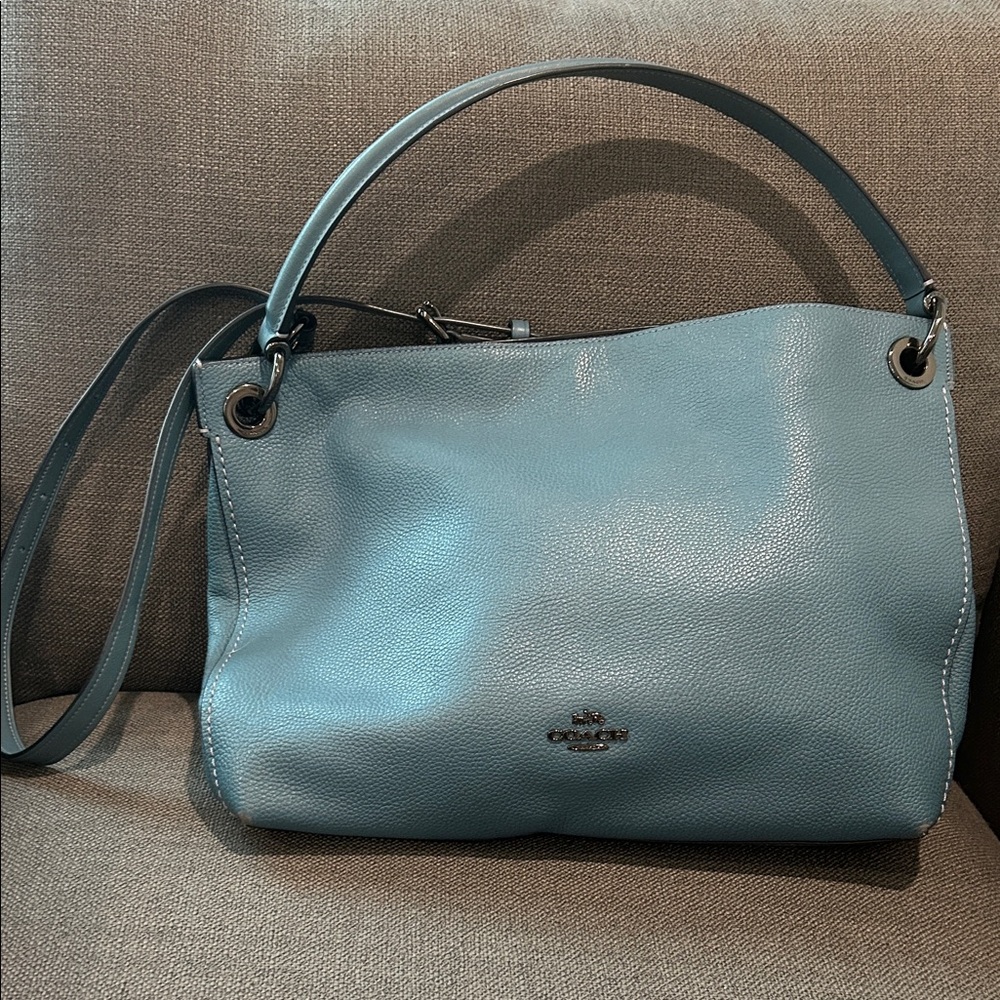 Coach Teal Leather Shoulder Bag